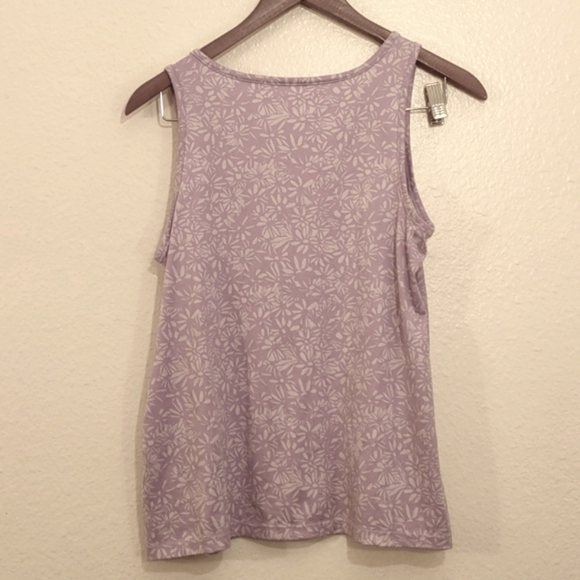 SLIGHTLY USED EDDIE BAUER SLEEPWEAR TANK TOP FLORAL SIZE S PURPLE - Picture 6 of 6